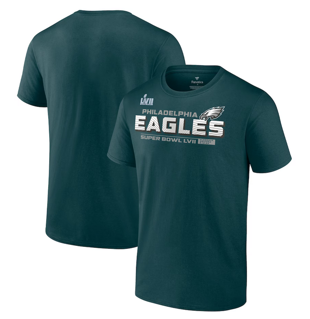 Men's Green Philadelphia Eagles Midnight Super Bowl LVII Vivid Striations T-Shirt